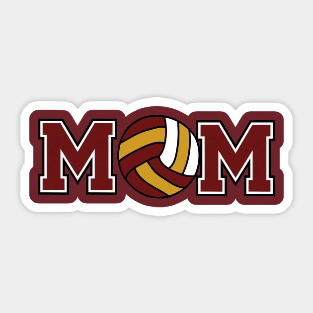 Volleyball Mom Maroon Sticker by capesandrollerskates 